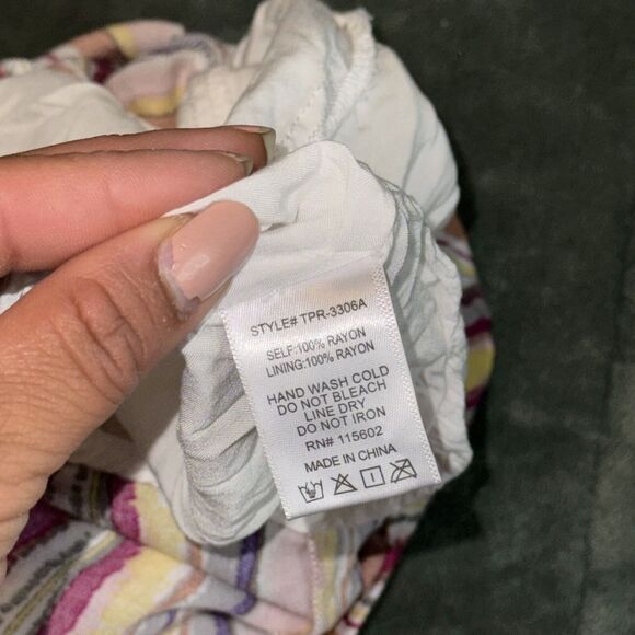 Skylar + Madison Romper Womens Small Multicolor Striped Halter Neck Button Front - Picture 8 of 8